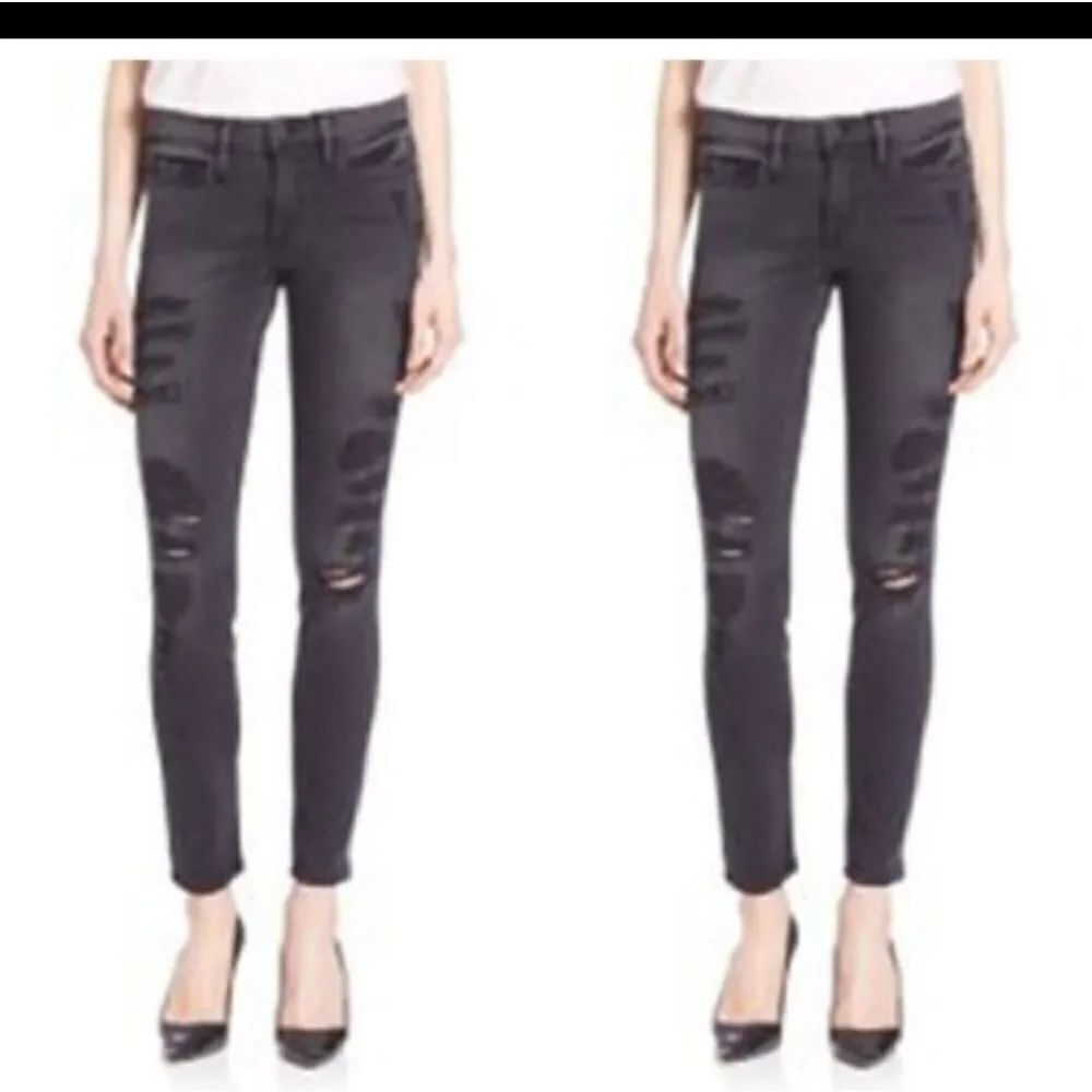 Frame Factory Faded Black Distressed Ripped Denim Jeans